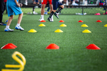 Children jump skill in Soccer academy