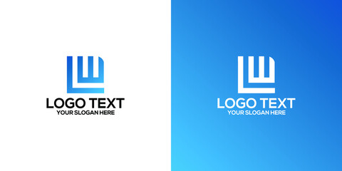 initial letter l,w logo