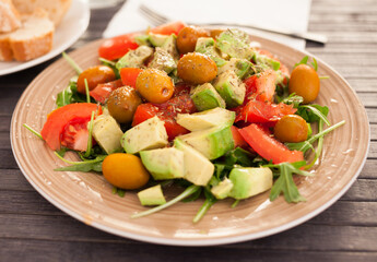 delicious healthy fresh vegetable salad for breakfast