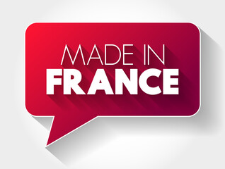 Made in France text message bubble, concept background