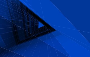 abstract architecture drawing 3d illustration