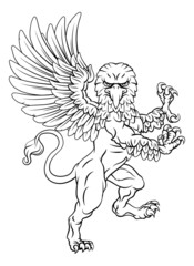 Gryphon Rampant Griffon Coat Of Arms Crest Mascot