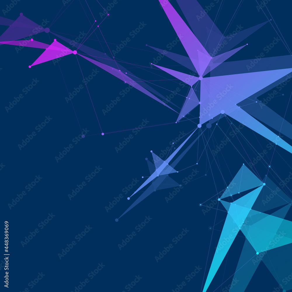 Aufkleber geometric connected background lines and dots. simple technology abstract graphic background design,