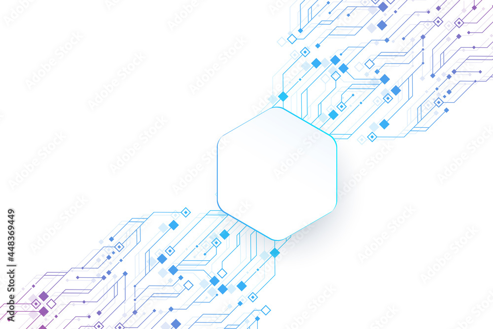 Aufkleber Technology abstract circuit board texture background. High-tech futuristic circuit board banner wallpaper. Digital data. Engineering electronic motherboard illustration