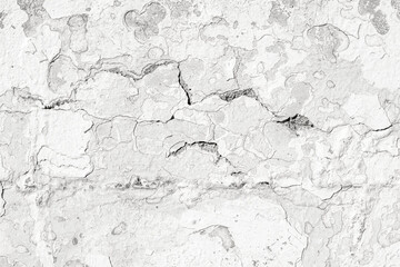 Surface texture of white concrete wall, cement pattern with cracks background with space to copy