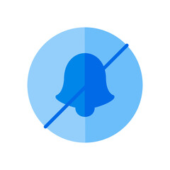 Vector flat  icon button. Notification  off concept. For website, mobile app.