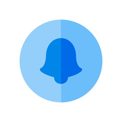 Vector flat icon with bell. Notification  on concept. For website, mobile app. 