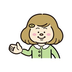子ども　女の子　案内　上半身