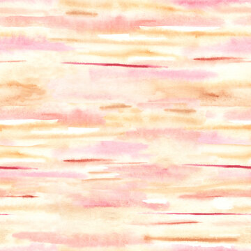 Seamless watercolor texture, abstract pattern with horizontal brush stripes. © Nikole