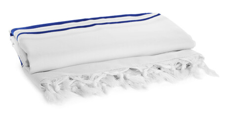 Tallit isolated on white. Garment for Rosh Hashanah celebration