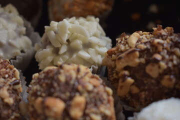 Delicious small cakes in the box