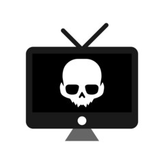 Illustration Vector Graphic of Skull TV Logo. Perfect to use for Technology Company