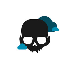 Illustration Vector Graphic of Skull Cloud Logo. Perfect to use for Technology Company