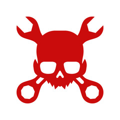 Illustration Vector Graphic of Skull Workshop Key Logo. Perfect to use for Technology Company
