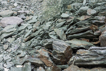 huge pile with boulders near the mountain