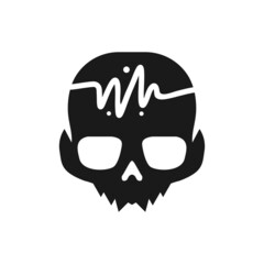 Illustration Vector Graphic of Skull Pulse Logo. Perfect to use for Technology Company