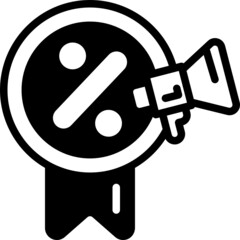 discount solid line icon