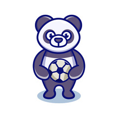 cute panda cartoon animal holding ball