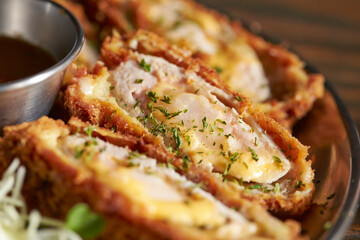 Cheese Pork Cutlet with Sauce 
