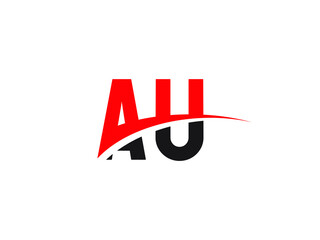 AU Letter Initial Logo Design Template