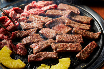 grilled meat on the grill