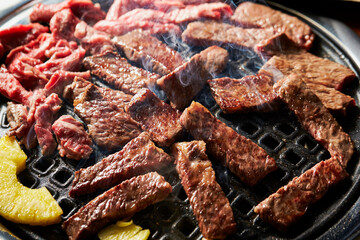 grilled meat on the grill