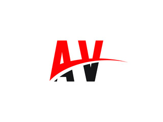 AV Letter Initial Logo Design Template