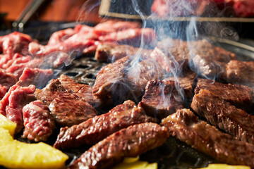 grilled meat on the grill
