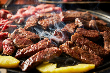 grilled meat on the grill