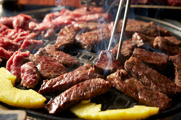 grilled meat on the grill