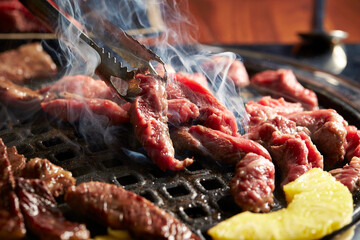meat on the barbecue
