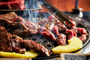 grilled meat on the grill