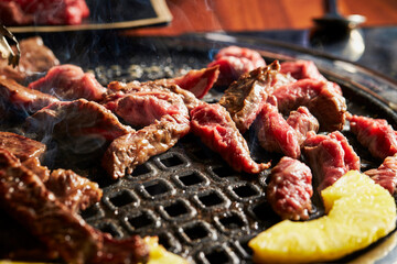grilled meat on the grill