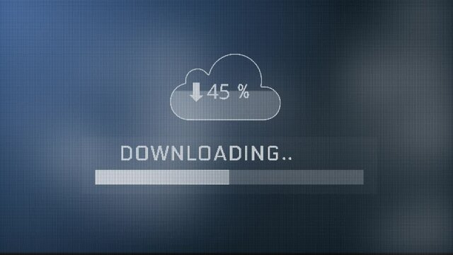 Network connections and cloud computing Technology icons Downloading Loop Animation. data communication, artificial intelligence, internet of things. Cloud computing, abstract information Background.