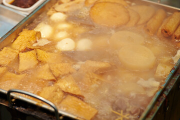 Various kinds of fish cakes, fish cake soup 