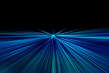 Abstract surface of blur radial zoom in dark blue and light blue tones on black background....