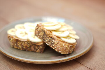 Banana peanut butter toast