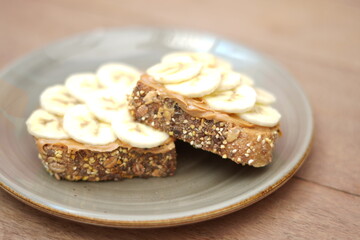 Banana peanut butter toast