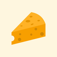 Vector illustration of slice of cheese.