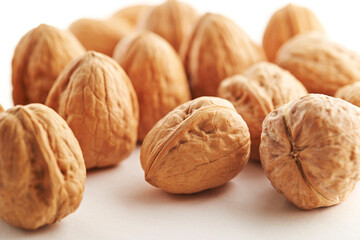 walnuts on a white background
