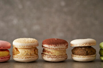 colorful macaroons on a table