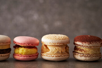 colorful macaroons on a table