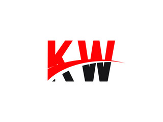 KW Letter Initial Logo Design Template