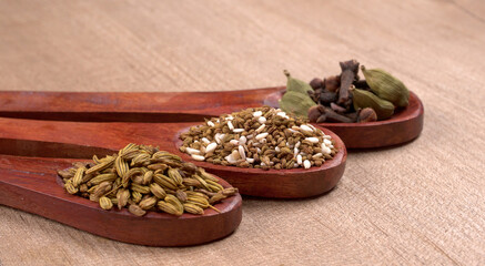 Ajwain Also Know as Ajowan, Caraway or (Trachyspermum Ammi) in spoon and in bowl.