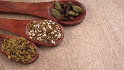 Ajwain Also Know as Ajowan, Caraway or (Trachyspermum Ammi) in spoon and in bowl.