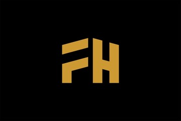Letter FH logo design vector. FH monogram sign symbol.
