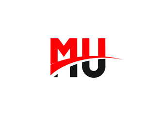 MU Letter Initial Logo Design Template