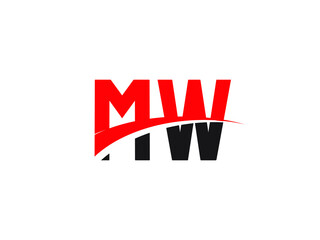 MW Letter Initial Logo Design Template
