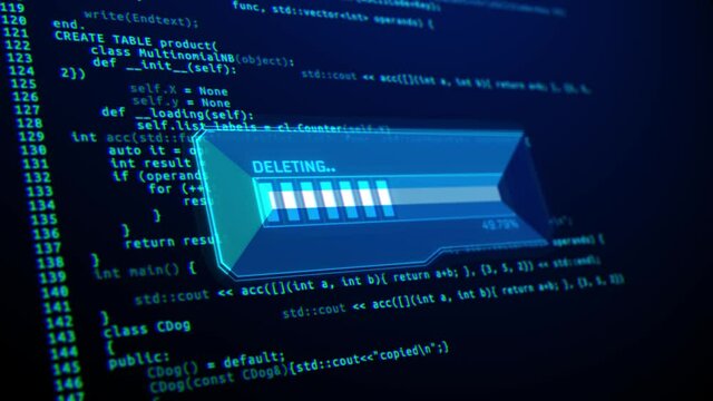 delete all data and files from hard drives Computer virus Animation. Background. encryption process, Computer Windows. Animation copy, delete, search for files. video loading bar process connection. - Powered by Adobe