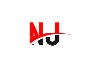 NJ Letter Initial Logo Design Template